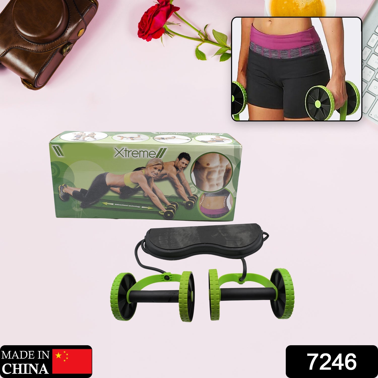 7246 Professional Fitness Imported Ab Builder Ab Care Xtreme Fitness  Resistance Exerciser Resistance Tube Ab Slimmer Rope Exerciser Body Building Home Gym Trainer for Both Men & Women (1 Pc) Eshaan Traders