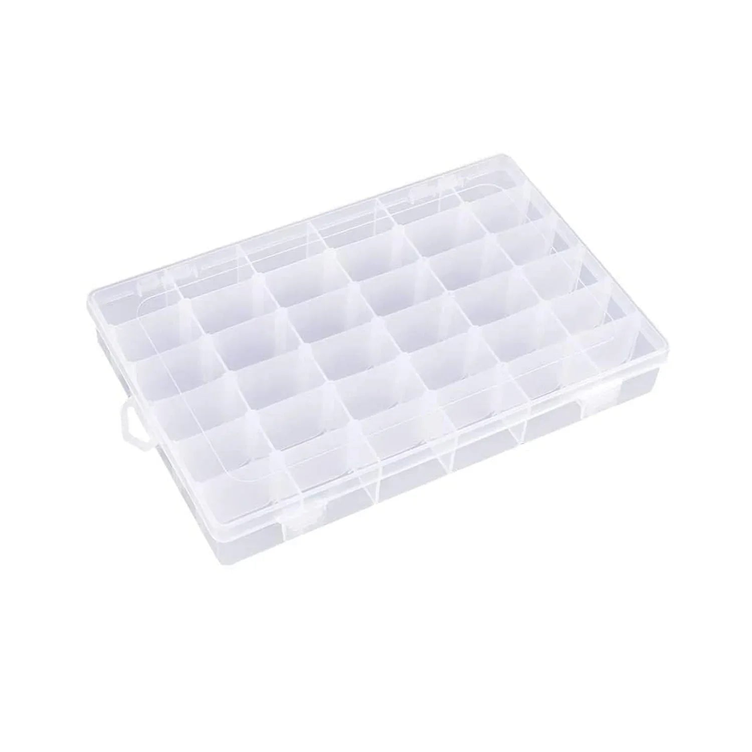 7673a 36 Grids Clear Plastic Organizer Jewelry Storage Box with Adjustable Dividers, Transparent Organizer Box (1pc) Eshaan Traders