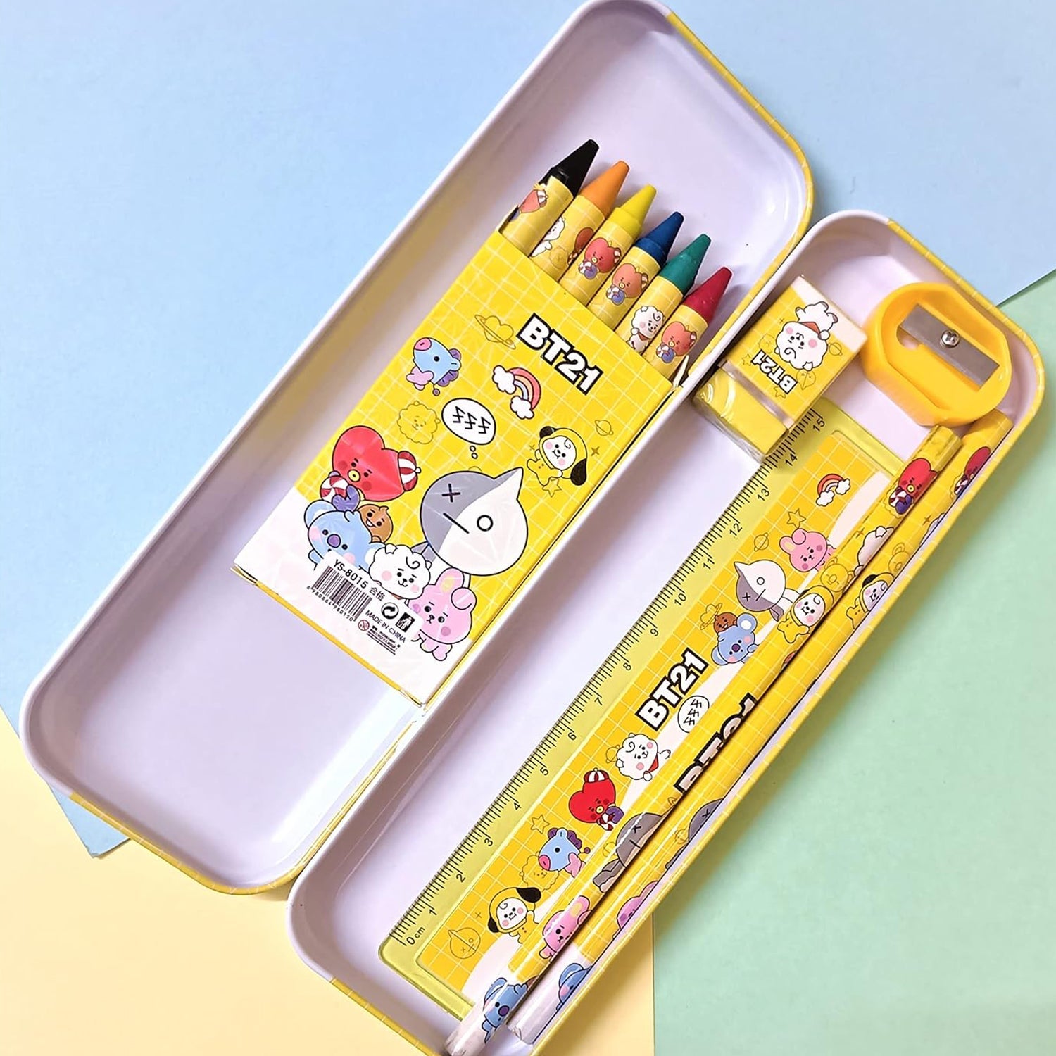 3294 Stationery Kit for Kids - Stationery Set, Includes Metal Pencil Box, Sharpener, Pencil and Eraser Set, School Supply Set, Birthday Return Gift for Kids, Boys, Girls (12 pc Set) Eshaan Traders