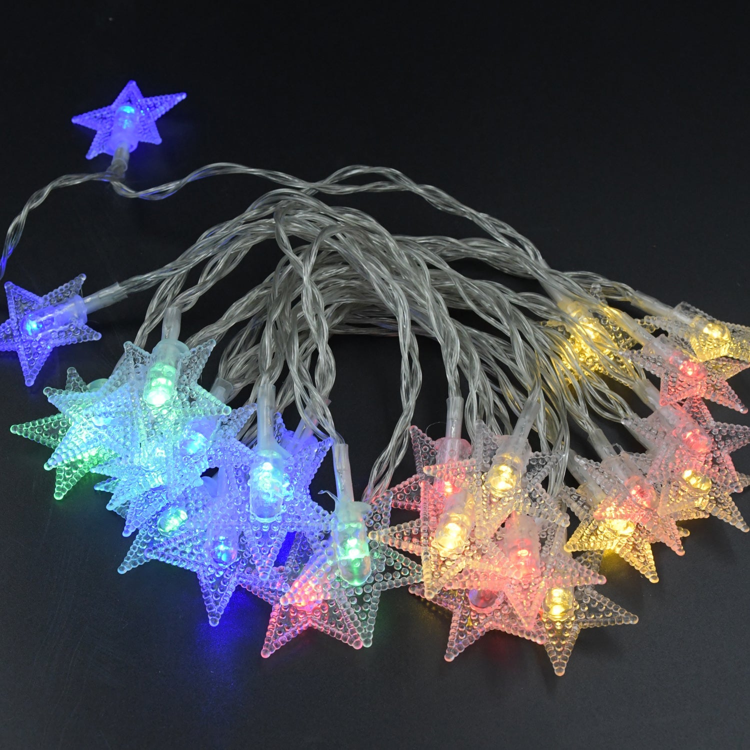 6603  28 LED / Star 3.9 Meter Star Shape Led Light Battery Operated with Flashing Modes for Home Decoration, Kids Room, Waterproof Diwali & Wedding LED Christmas Light Indoor and Outdoor Light ,Festival Decoration (Multicolor Battery Not Included 3.9Mtr) Eshaan Traders