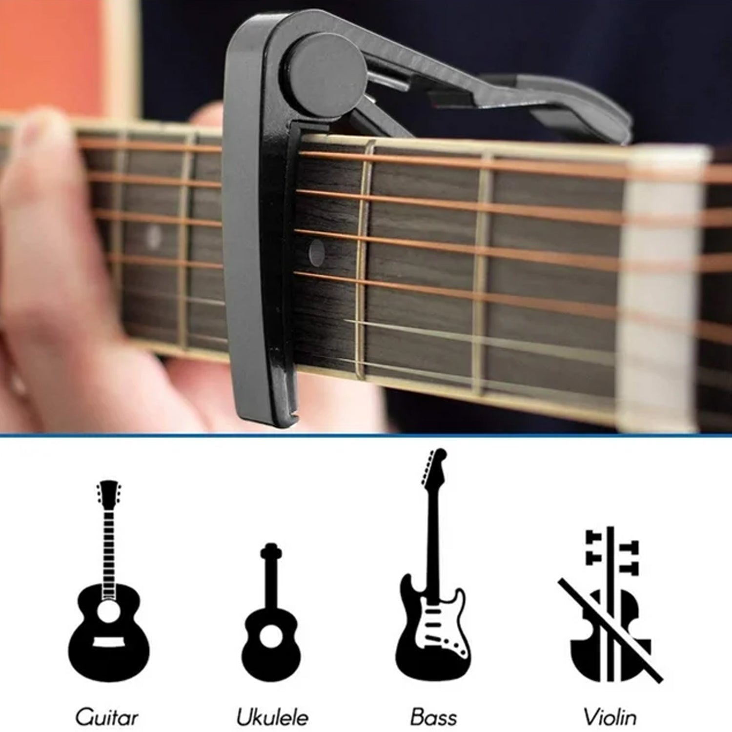 Guitar Capo with Pickup Stand, Soft Pad for Acoustic and Electric Guitar Ukulele Mandolin Banjo Guitar Accessories Eshaan Traders