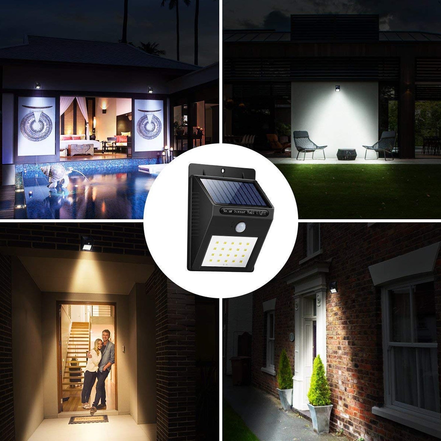 6608 White Solar Wireless Security Motion Sensor LED Night Light for Home Outdoor/Garden Wall. DeoDap