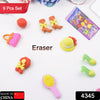 Fancy & Stylish Colorful Erasers, Mini Eraser Creative Cute Novelty Eraser for Children Different Designs Eraser Set for Return Gift, Birthday Party, School Prize, Cookware Shaped, Makeup Set Eraser (9 pc & 8 Pc Set) Eshaan Traders