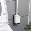 7601 Silicone Toilet Brush with Holder Stand , Brush for Bathroom Cleaning, Cleaning Silicone Brush and Holder DeoDap