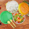 5313 Burger Shape Lunch Box Plastic Lunch Box Food Container Sets Double Layer Lunchbox 1000ml With 2 Spoon Applicable to Kids and Elementary School Students Eshaan Traders