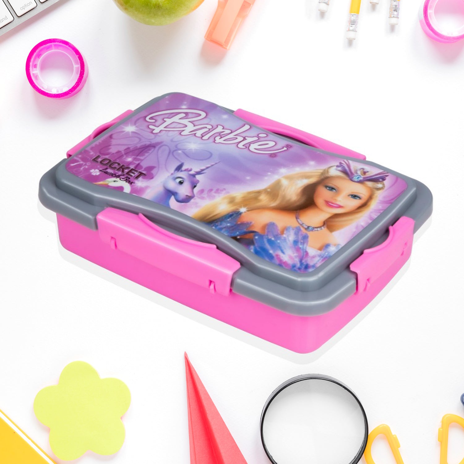 5318 Locket Lunch Box Plastic High Quality Box For Kids School Customized Plastic Lunch Box for Girls & Boy DeoDap