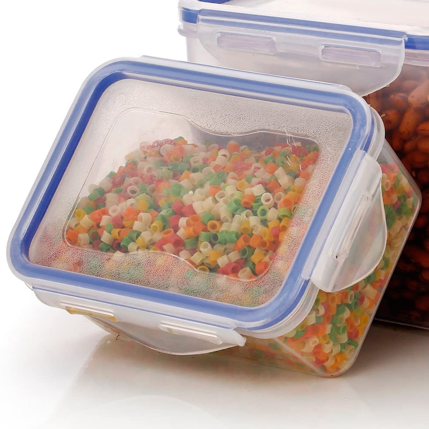 5829 Classics Rectangular Plastic Airtight Food Storage Containers with Leak Proof Locking Lid Storage container set of 3 Pc( Approx Capacity 500ml,1000ml,1500ml, Transparent) Eshaan Traders