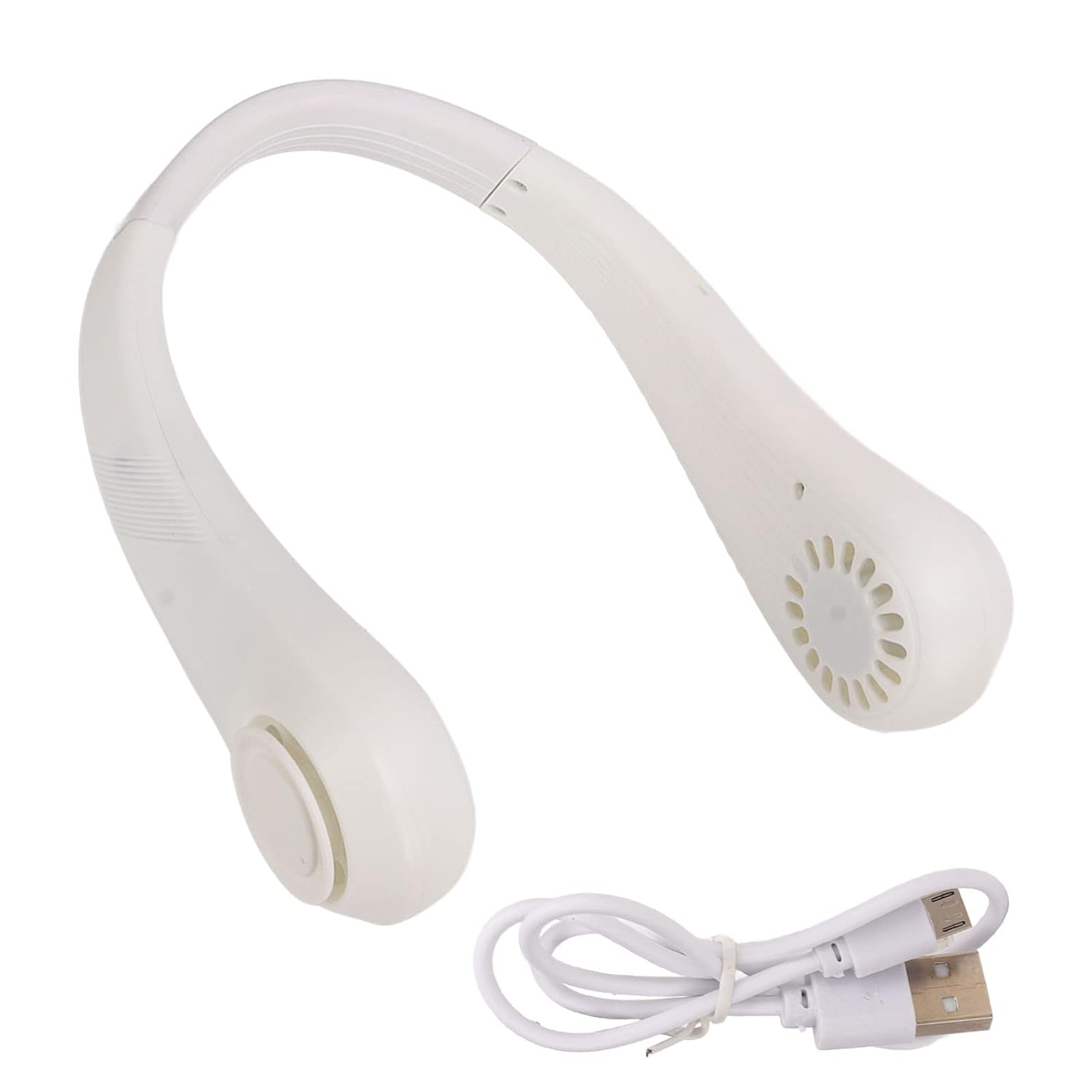 0876 Neck Fan, Portable and Wearable Personal Fan, USB Rechargeable, Headphone Design, Neckband Fan with 3 Speeds, suitable for outdoor family sports travel Eshaan Traders