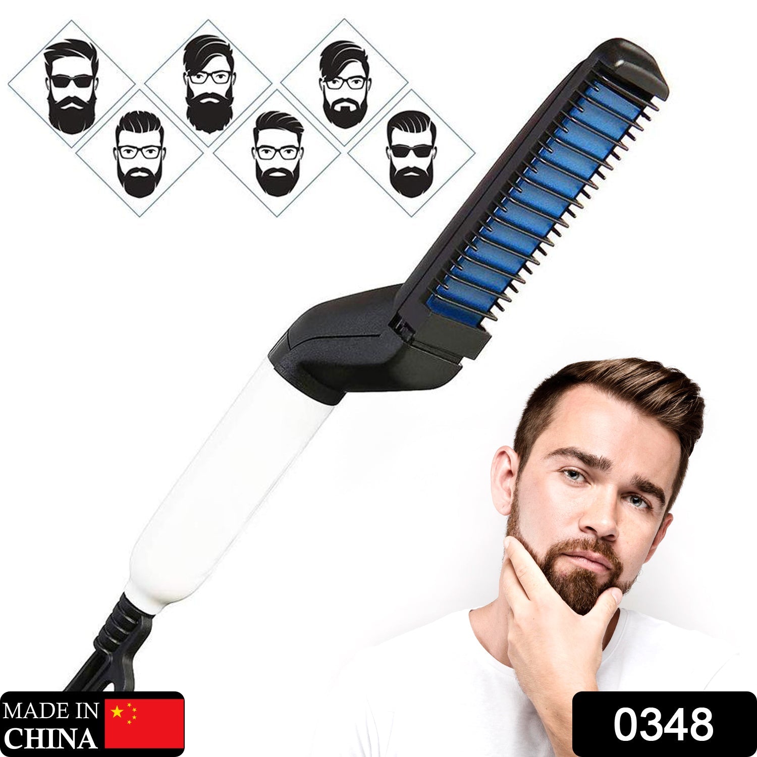 0348 Men's Beard and Hair Curling Straightener (Modelling Comb) Eshaan Traders