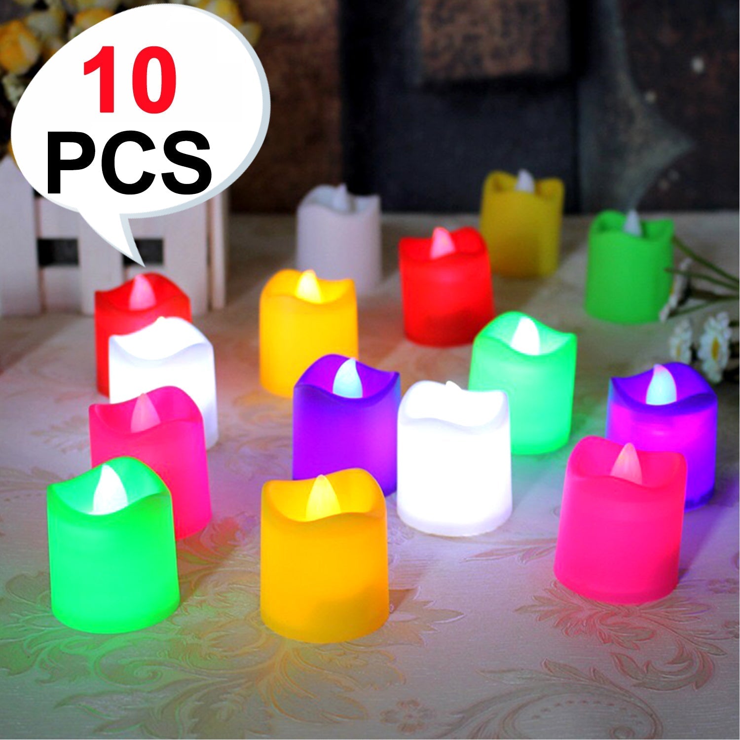 6429 10PCS FESTIVAL DECORATIVE - LED TEALIGHT CANDLES | BATTERY OPERATED CANDLE IDEAL FOR PARTY. DeoDap