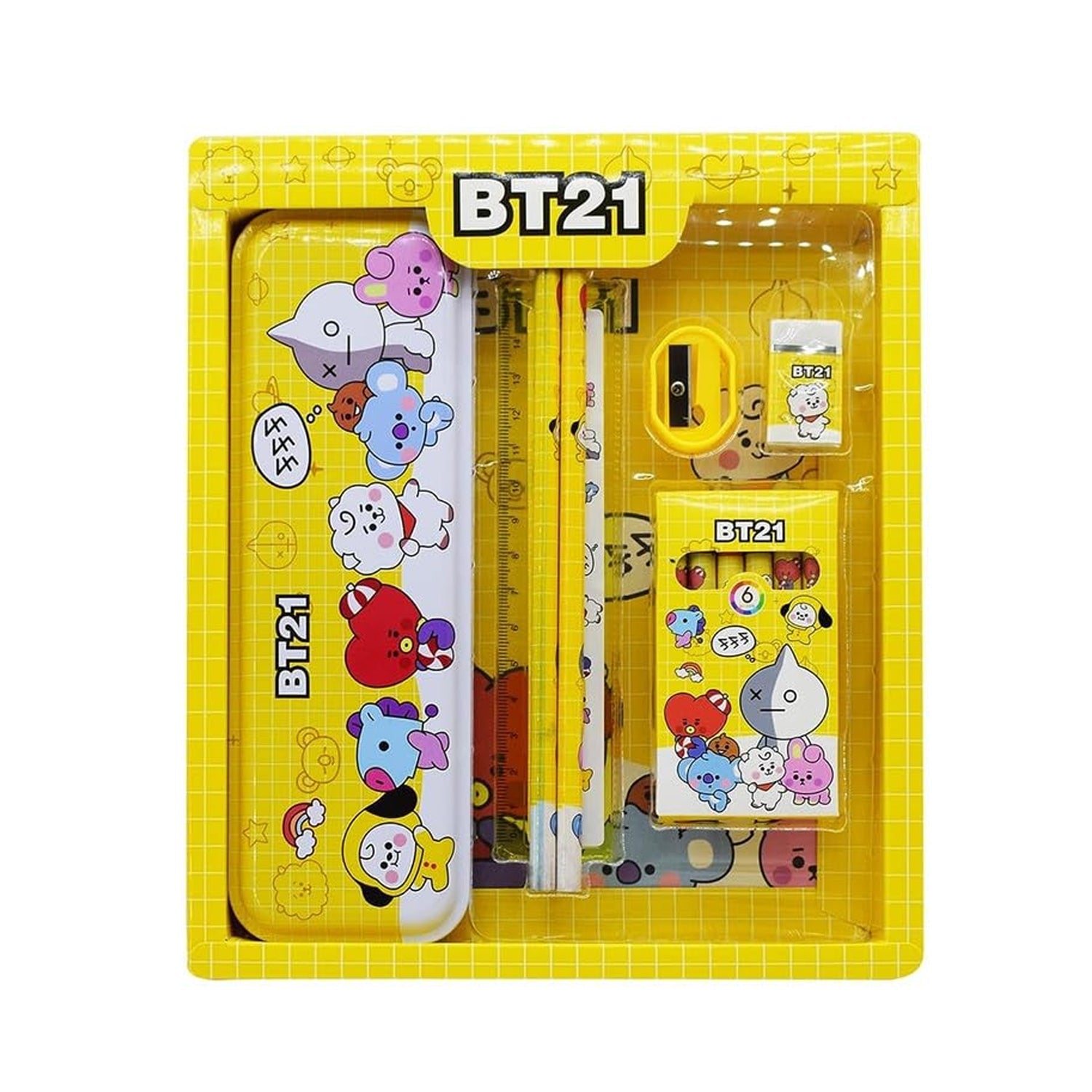 3294 Stationery Kit for Kids - Stationery Set, Includes Metal Pencil Box, Sharpener, Pencil and Eraser Set, School Supply Set, Birthday Return Gift for Kids, Boys, Girls (12 pc Set) Eshaan Traders