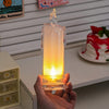 8437 White LED Flameless Candles Battery Operated Pillar Candles Flickering Realistic Decorative Lamp Votive Transparent Flameless Ornament Tea Party Decorations for Hotel, Scene,Home Decor, Restaurant, Diwali Decoration Candle Crystal Lamp (1 Pc) Eshaan Traders