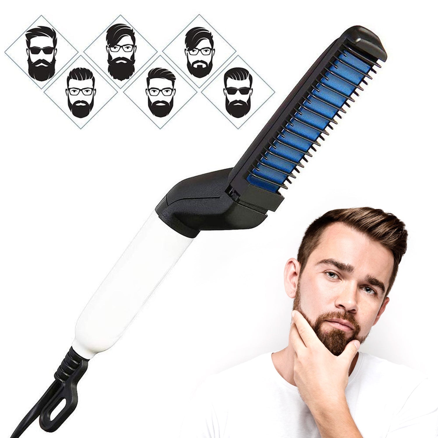 0348 Men's Beard and Hair Curling Straightener (Modelling Comb) Eshaan Traders