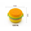 5313 Burger Shape Lunch Box Plastic Lunch Box Food Container Sets Double Layer Lunchbox 1000ml With 2 Spoon Applicable to Kids and Elementary School Students Eshaan Traders