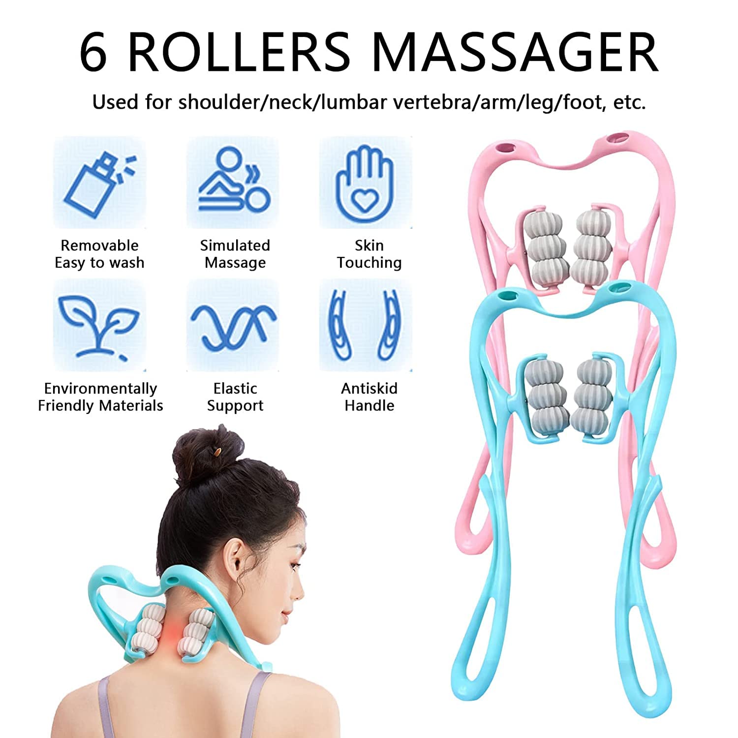 NECK SHOULDER MASSAGER, PORTABLE RELIEVING THE BACK FOR MEN RELIEVING THE WAIST WOMEN (1PC) Eshaan Traders