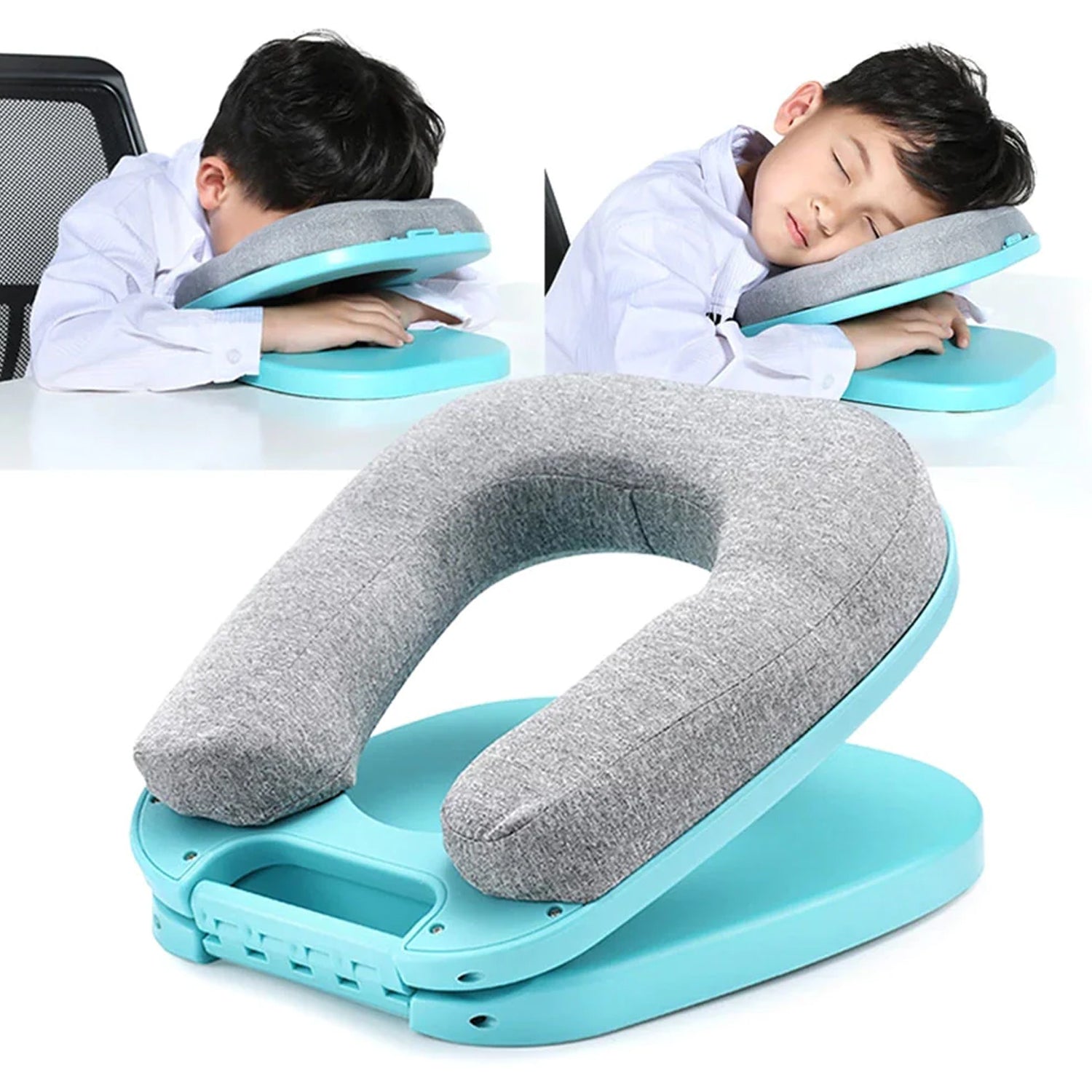 1152A  Nap Pillow, Foldable U-Shaped Pillow Nap With Eye Mask Artifact Office Desk for Students Lunch Break Adult Nap Pillow Lunch Break Pillow for Sleeping Pillow for Airplanes, Train, Car, Office DeoDap