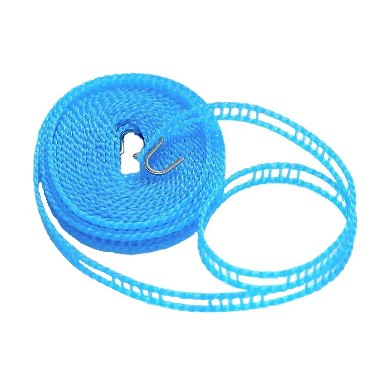 8861 3 Meters Fiber Rope Anti-Slip Clothes Washing Drying Nylon Rope Japan Style Rope with Hooks, Durable Camping Clothesline Portable Clothes Drying Line Indoor Outdoor Laundry Storage for Travel Home Use (3 Mtr.) Eshaan Traders