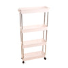 2156 Plastic 4 layer folding trolly Storage Organizer for Kitchen Storage Rack Shelf Trolley Rack with Caster Wheels (4 LAYER) DeoDap