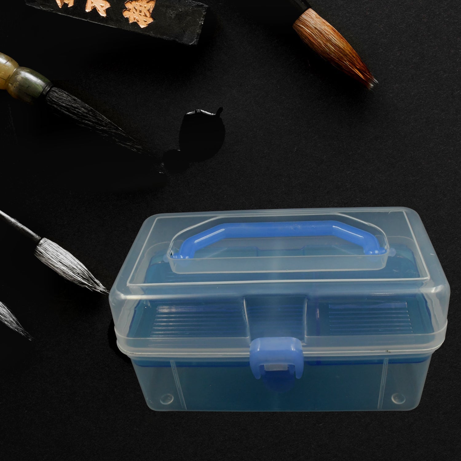 4150 Plastic Art Storage Box Painting Supplies Multipurpose Case Meidum Size with Handle for Artists Students Medine Tools Cosmetics Fishing Supplies, for Artists Students Eshaan Traders