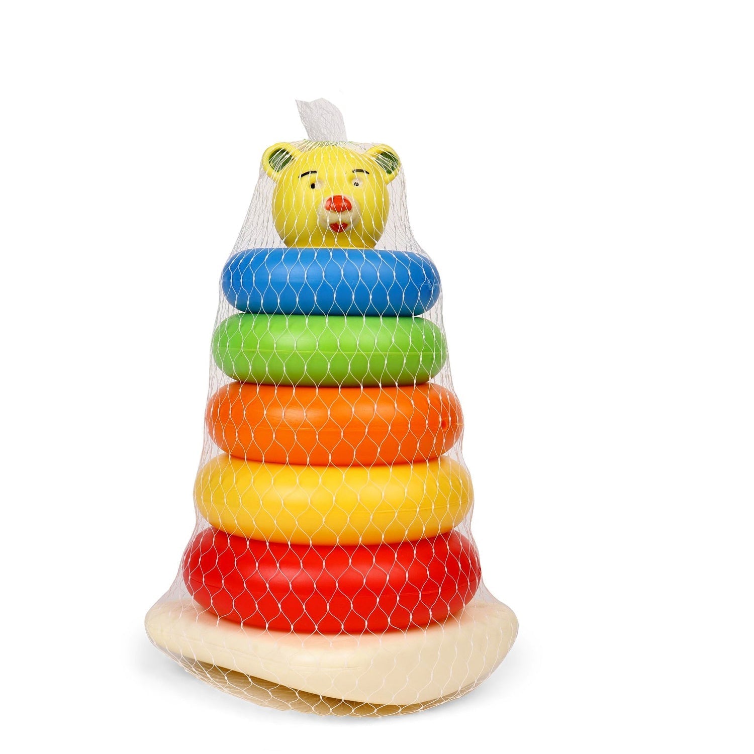 8017 Plastic Baby Kids Teddy Stacking Ring Jumbo Stack Up Educational Toy 5pc Eshaan Traders