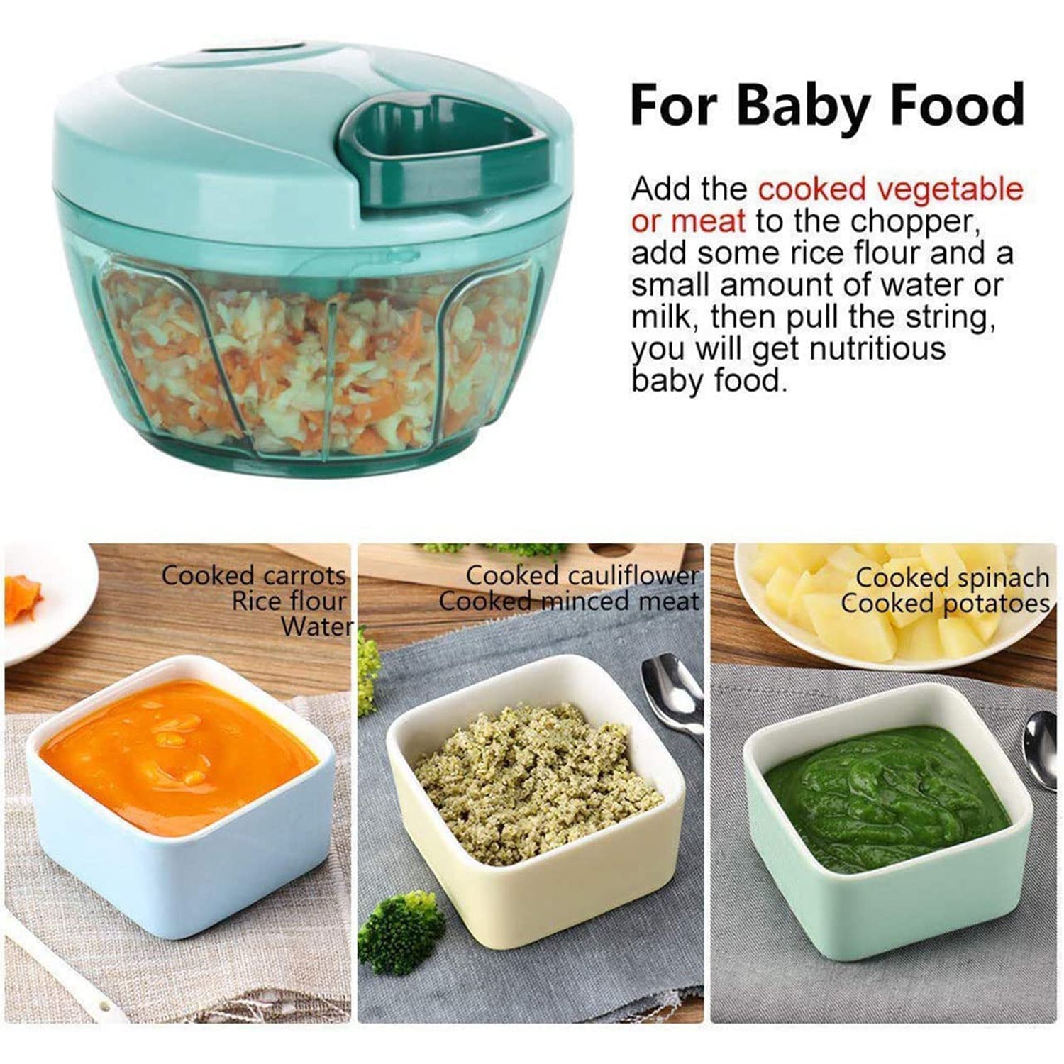 2549 manual food chopper compact powerful hand held vegetable chopper blender Eshaan Traders