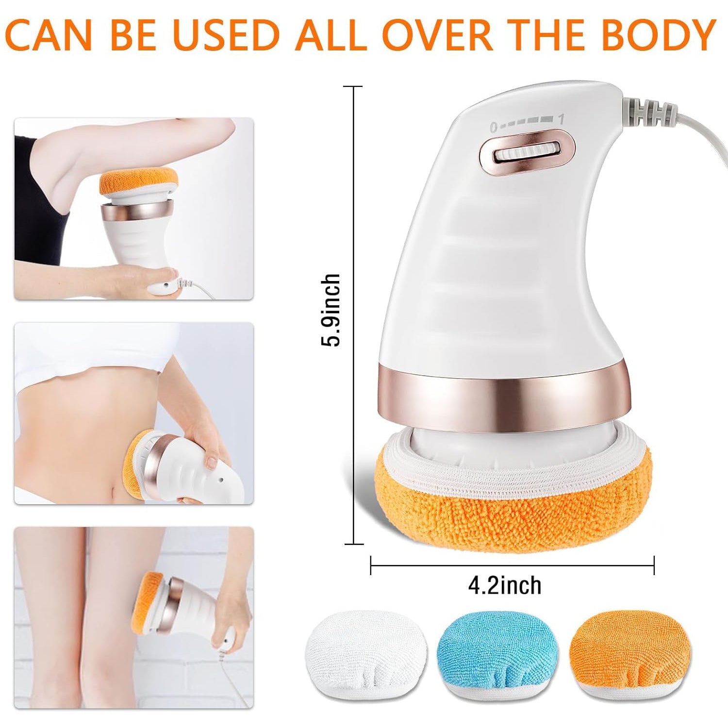 7293 Body Massager Shaping Machine | Body Sculpting Massager with 3 Washable Pads |Adjustable Speeds | Electric Handheld Massager for Belly, Waist, Legs, Arms, Butt (1 Pc) Eshaan Traders