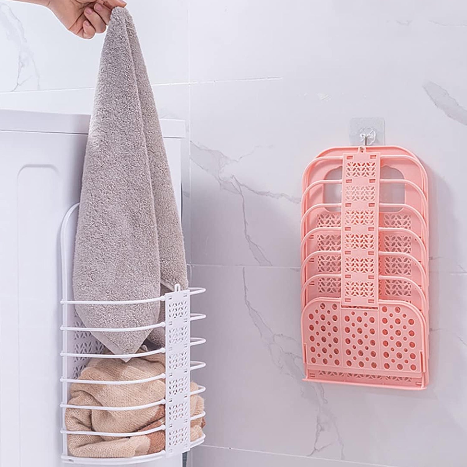 8145 Wall Hanging Laundry Basket Clothes Hanger Dirty Hamper Clothes Storage Hook Clothes Rails for Laundry Washing Machine Bathroom Kids Dirty Clothes Storage Hanger (1 Pc) Eshaan Traders