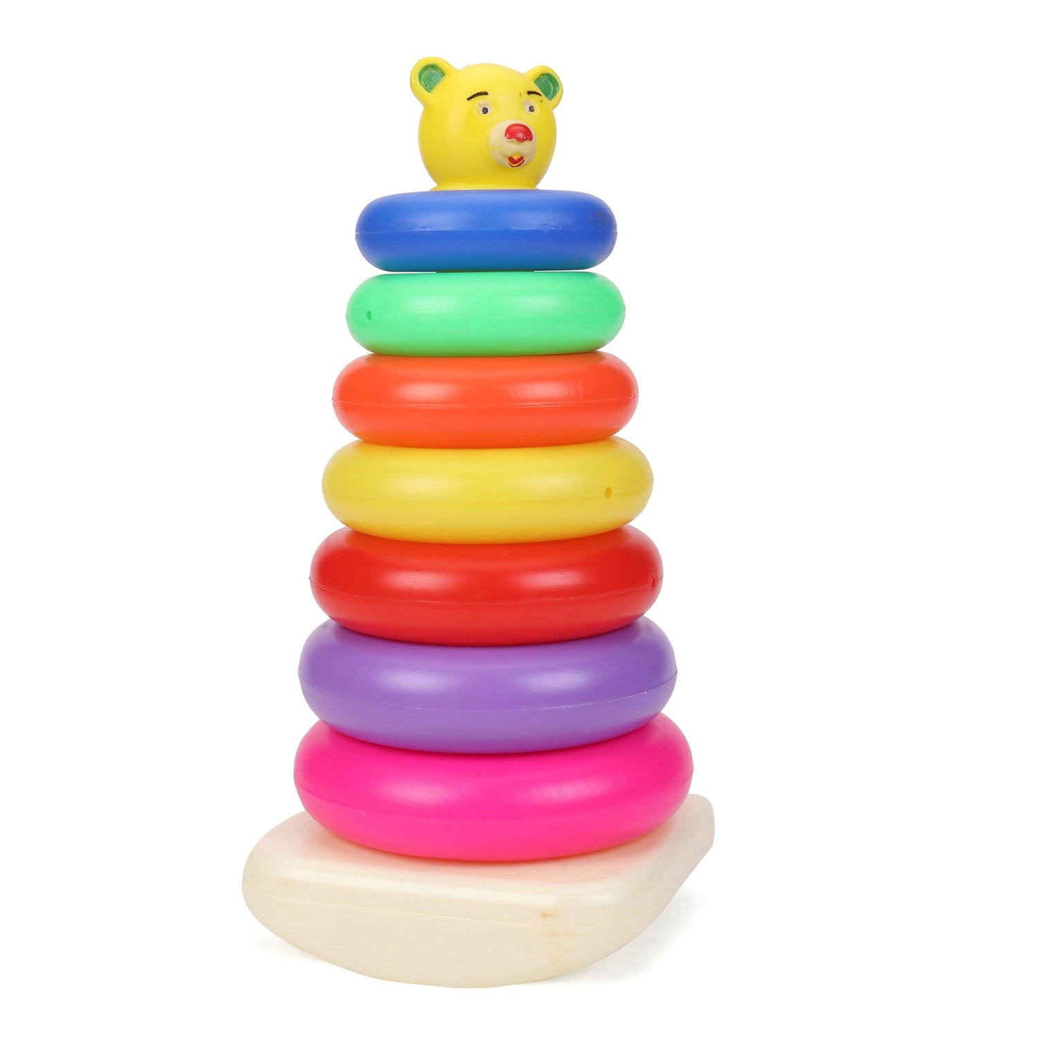 8016 Plastic Baby Kids Teddy Stacking Ring Jumbo Stack Up Educational Toy 7pc Eshaan Traders