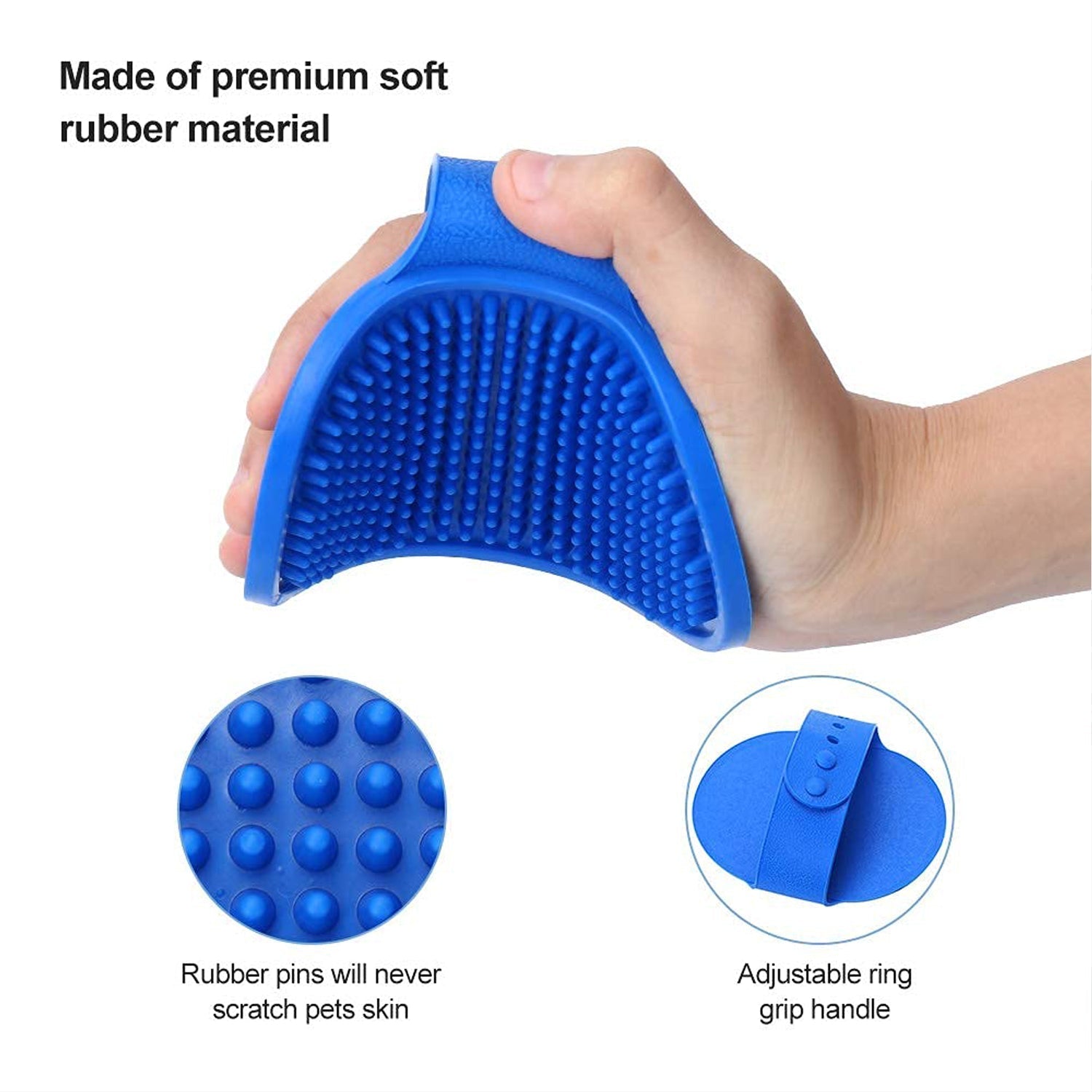 4911 Puppies Pet Massage Rubber Bath Glove for Dogs, Cats, Rabbit, & Hamster | Grooming Shampoo Washing Hand Brush - 1 Piece DeoDap