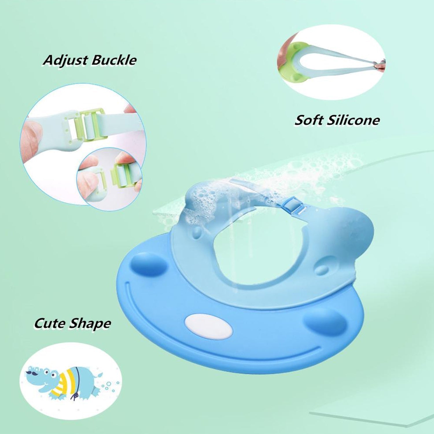 6641 Silicone Baby Shower Cap Bathing Baby Wash Hair Eye Ear Protector Hat for New Born Infants babies Baby Bath Cap Shower Protection For Eyes And Ear. Eshaan Traders