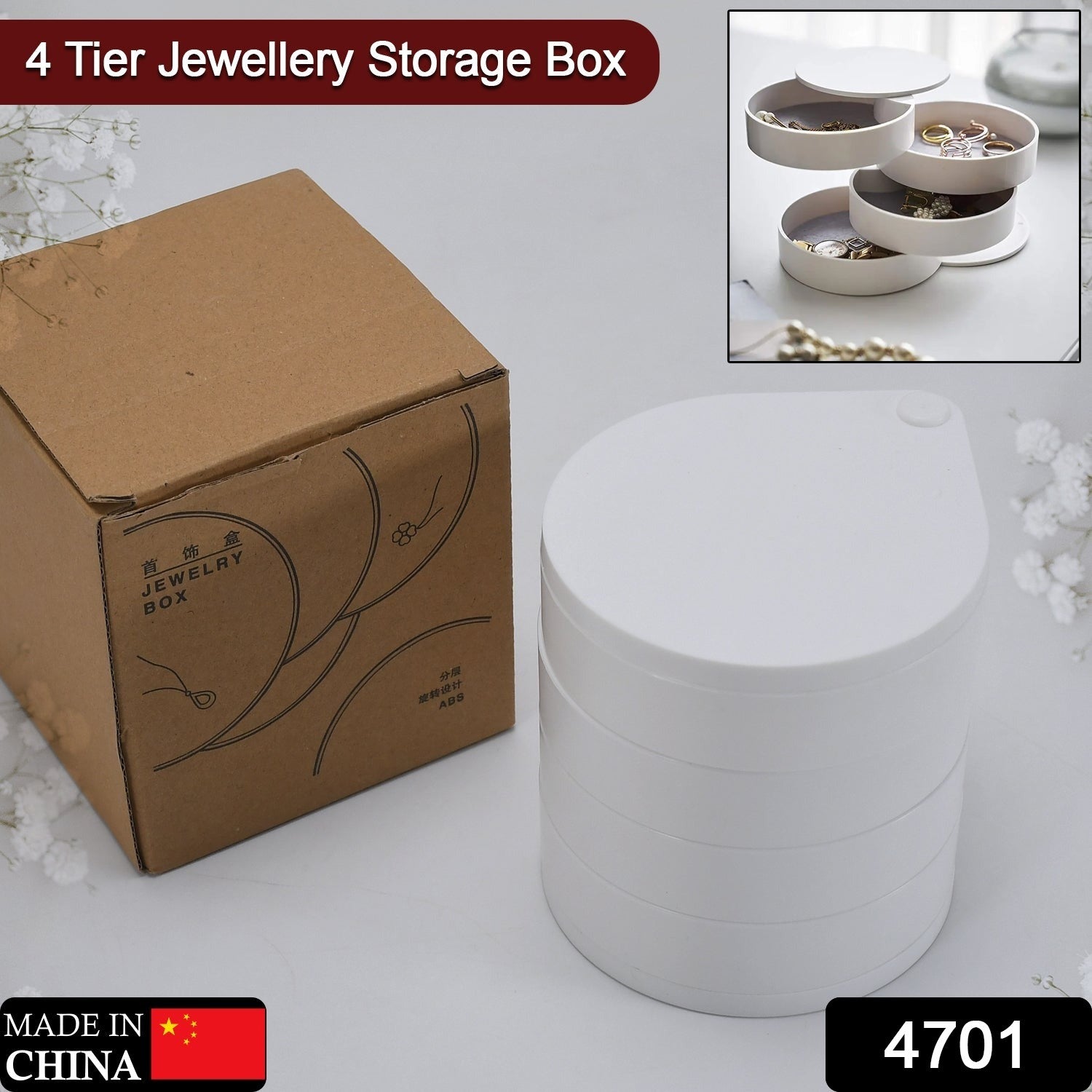 4701 Jewelry Box 360 Degrees Free Rotation Jewelry Case For Women And Girls Eshaan Traders