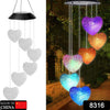 8316 Solar Powered LED Wind Chime Light 6LED Colorful Chime Craft Wind bell Wind Heart Decor Outdoor Decorative Wind Portable Eshaan Traders