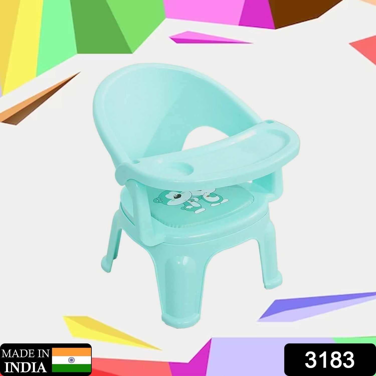 3183 Baby Chair, with Tray Strong and Durable Plastic Chair for Kids/Plastic School Study Chair/Feeding Chair for Kids, Portable High Chair for Kids Eshaan Traders