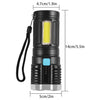 9370 Multifunctional Strong 4 LED Torch Light, Portable Rechargeable Flashlight Long Distance Beam Range 800 Lumens COB Light 4 Mode Emergency for Hiking, Walking, Camping (4 LED Torch) Eshaan Traders