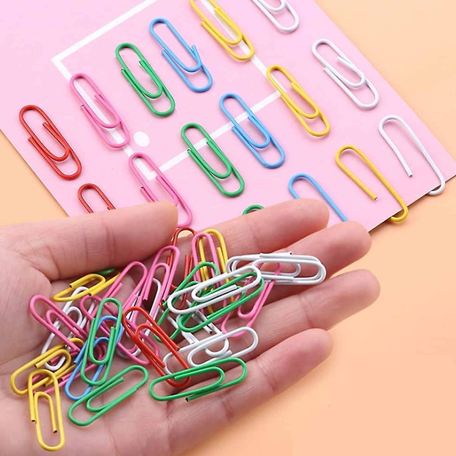 8859 MultiPurpose Assorted Color Coated Paper Clips, Assorted Sizes, Durable & Rustproof, Colored Paper Clips for Paperwork, DIY Work, classify Documents, Bookmark, Snacks Bag Clips, Suitable for Home, School, Office (Approx 28 Pcs) Eshaan Traders