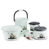 8701 Plastic Bathroom Accessories Set 6 pcs Bath Set Bathroom Bucket with Dustbin Mug, Stool, Soap Case,Tub DeoDap