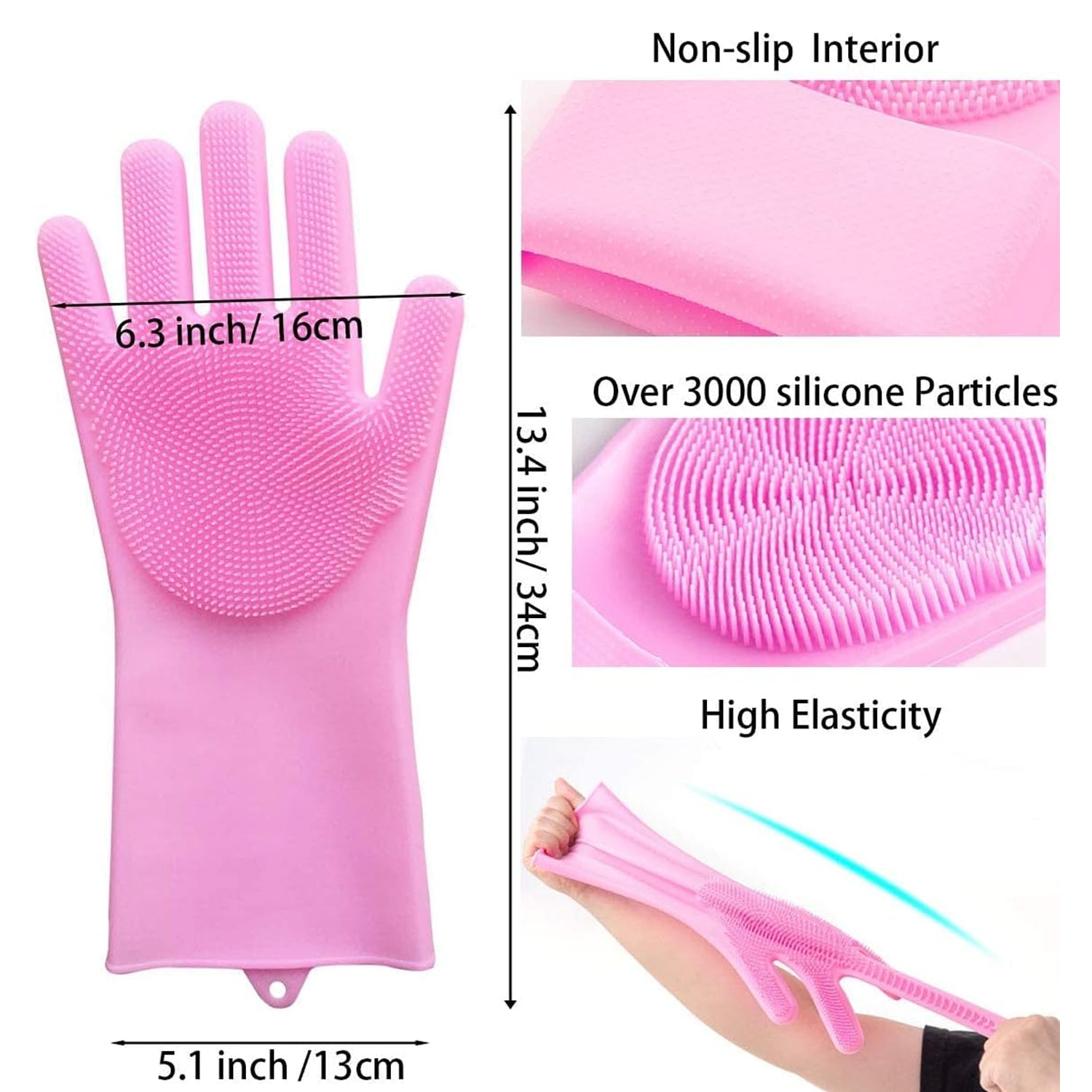 0712 Dishwashing Gloves with Scrubber| Silicone Cleaning Reusable Scrub Gloves for Wash Dish Kitchen| Bathroom| Pet Grooming Wet and Dry Glove (1 Pc Left Hand Gloves) Eshaan Traders