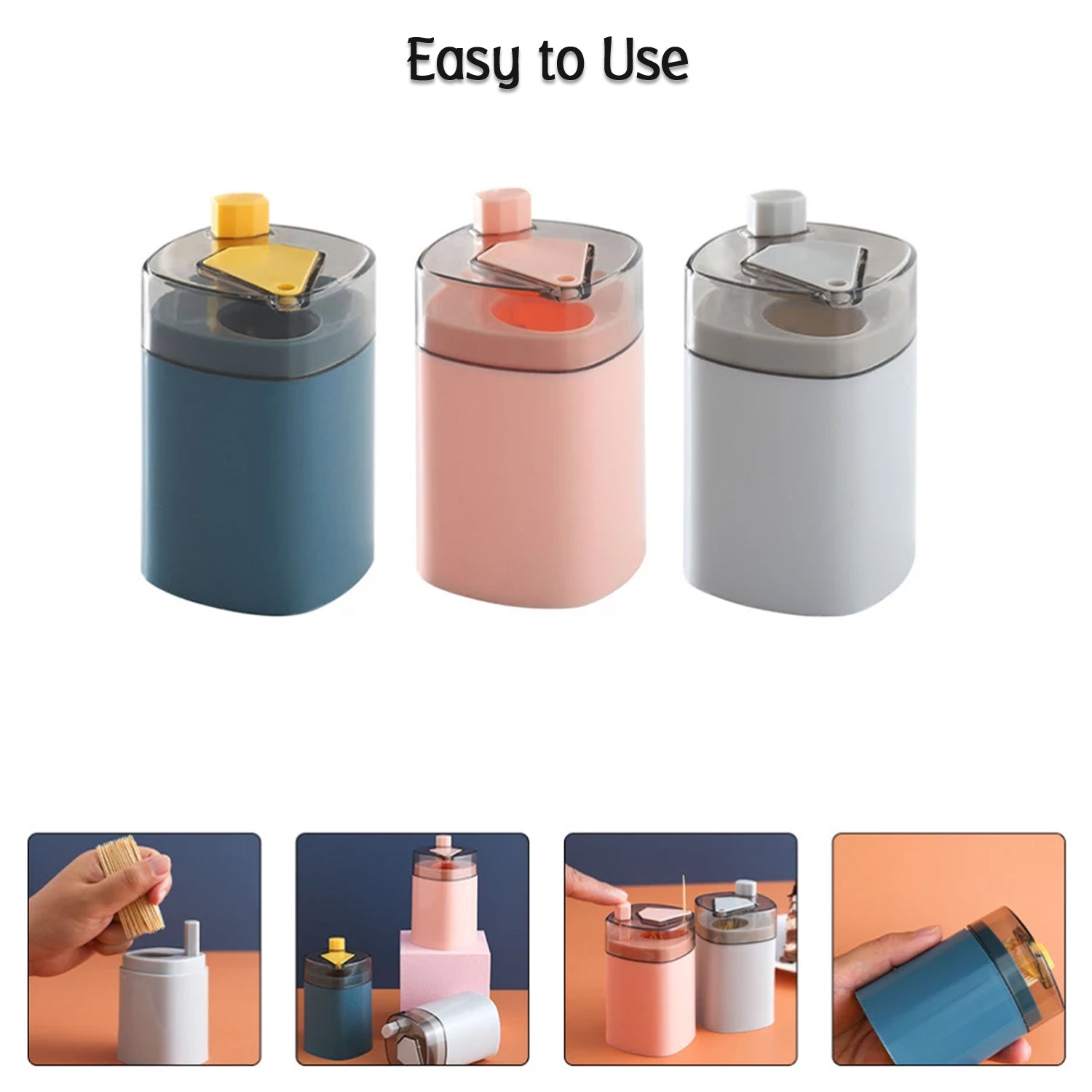 4005L Toothpick Holder Dispenser, Pop-Up Automatic Toothpick Dispenser for Kitchen Restaurant Thickening Toothpicks Container Pocket Novelty, Safe Container Toothpick Storage Box. Eshaan Traders