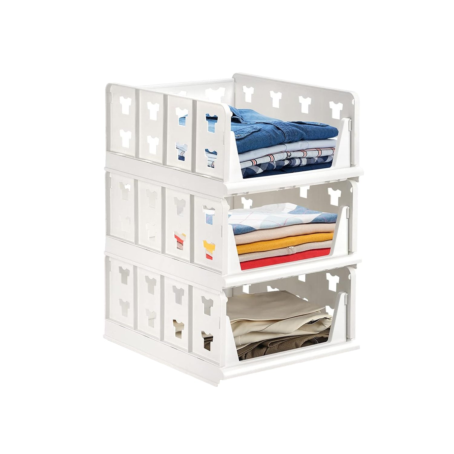 7886 3 Layer Stackable Multifunctional Storage,for Clothes Foldable Drawer Shelf Basket Utility Cart Rack Storage Organizer Cart for Kitchen, Pantry Closet, Bedroom, Bathroom, Laundry(3 Layer 1 Pc) Eshaan Traders