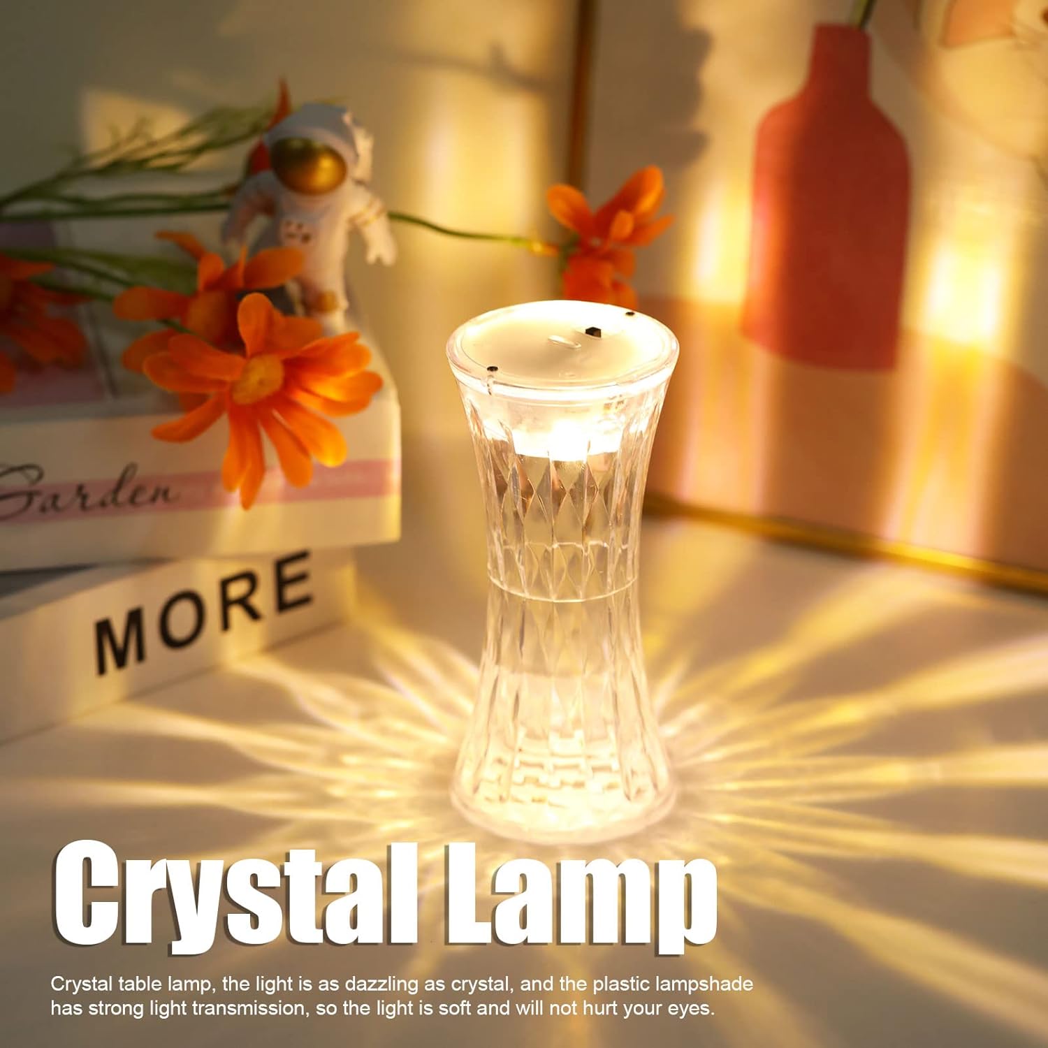 8440 Crystal Lamp, Universal Night Light, Soft Lighting, Eye Protection for Nursery, Study, Bedroom Transparent Crystal Table Soft Lighting Multipurpose for Hotel for Office for Children's Room (12Pc MOQ) Eshaan Traders