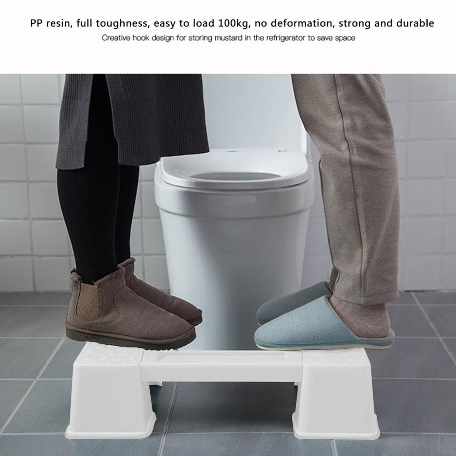 7680 Toilet Stool, Durable Foldable Stable Innovative Step Stool Plastic Anti Slip for Bathroom for Home DeoDap