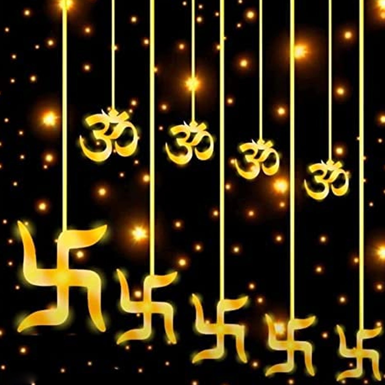 8320 Swastik om Curtain Decorative Lights, String Lights with 12 Hanging Props138 LED, Diwali Decoration Items for Home Decor, Night Light, Room Lights for Bedroom, Balcony Decor. Eshaan Traders