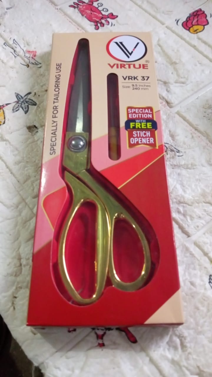 1543 Stainless Steel Tailoring Scissor Sharp Cloth Cutting for Professionals, Stainless Steel Sharp Tailor Scissors Clothing Scissors Professional Heavy Duty Dressmaking Shears Sewing Tailor (Golden)(9.5 Inch) Eshaan Traders