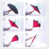 6211 Plain design Windproof Upside Down Reverse Umbrella with C-Shaped Handle DeoDap