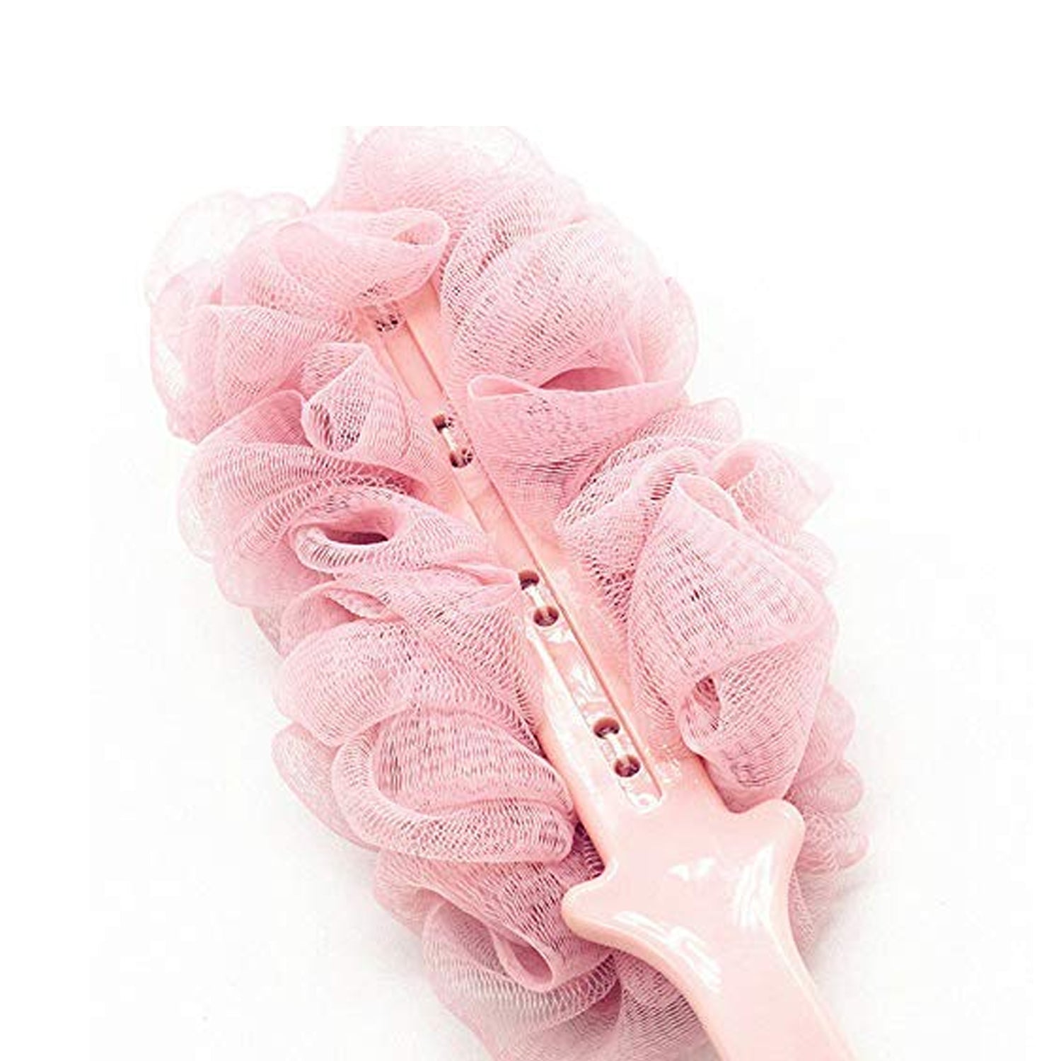 6702 Loofah Back Scrubber for Shower, Long Handle Bath Sponge Shower Brush, Soft Nylon Mesh Back Cleaner Washer, Body Bath Brush for Women and Men, Bathroom Shower Accessories DeoDap