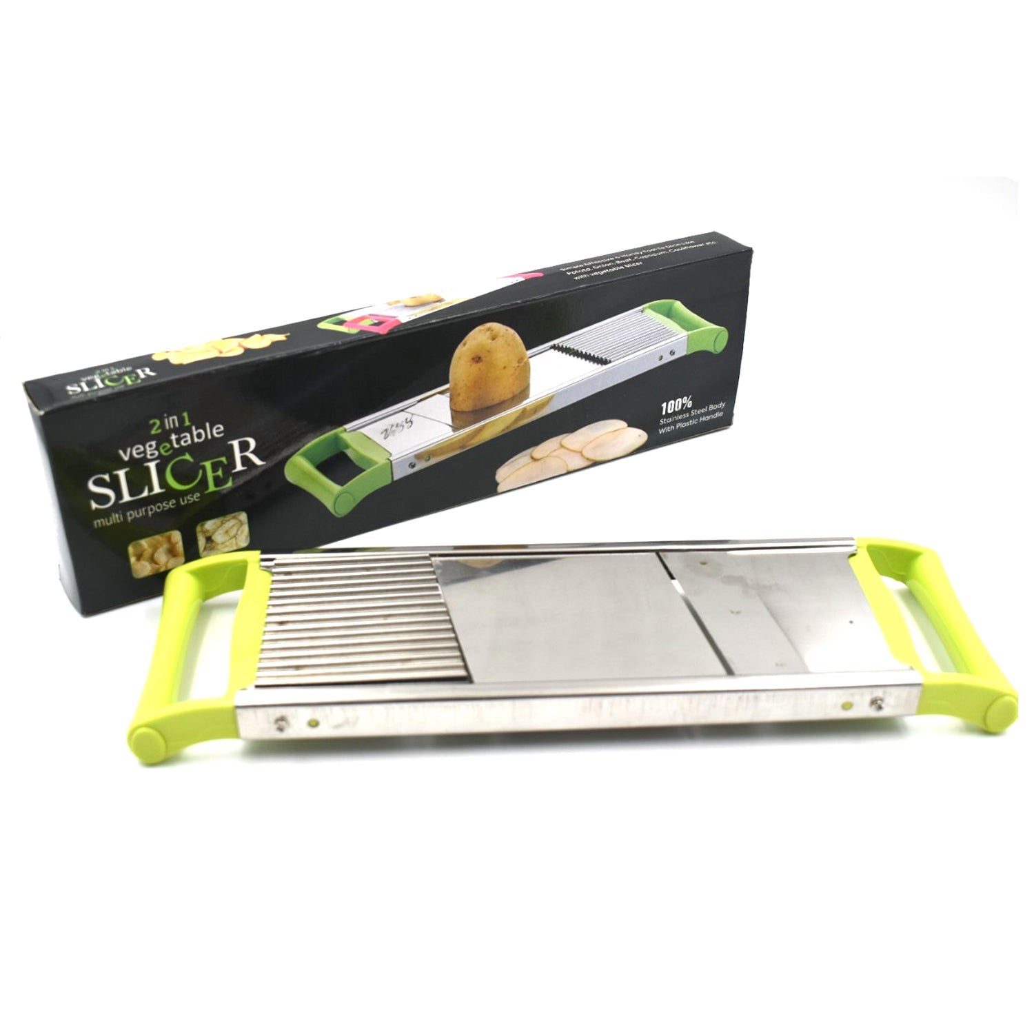 2688 2 in 1 Potato Slicer used in all kinds of household kitchen purposes for cutting and slicing of potatoes. Eshaan Traders