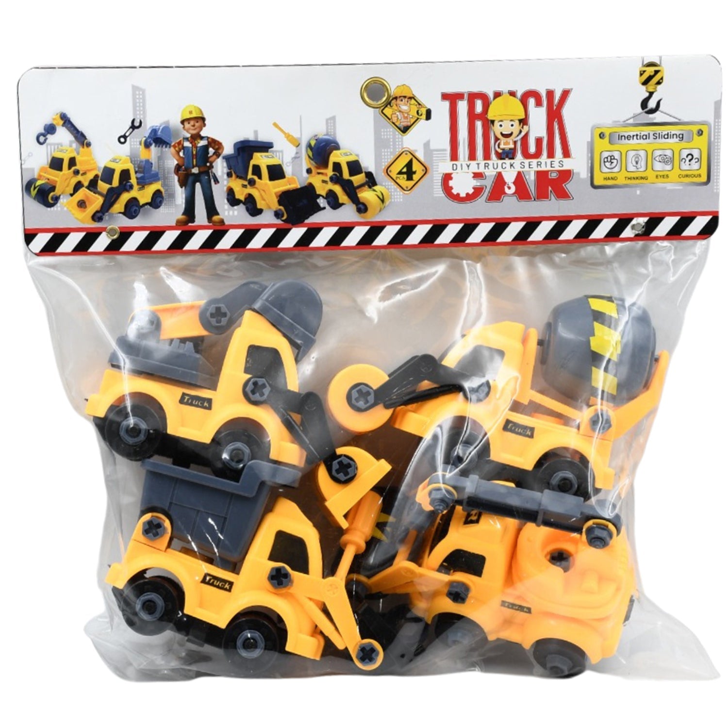 4565 Engineering vehicles Nut Assembly Vehicle Toy, DIY Nut Assembly Vehicle Model Toy Highly Simulation Children Kids Car Model Toy Set (4 Pc Set) Eshaan Traders