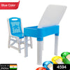 4594 Study Table And Chair Set For Boys And Girls With Small Box Space For Pencils Plastic High Quality Study Table (Blue) Eshaan Traders