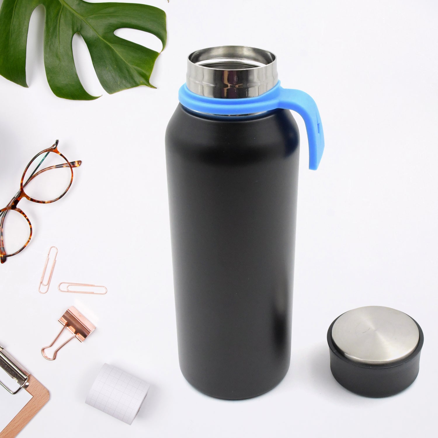 12513 Vacuum Stainless Steel Water Bottle With Carry Handle, Fridge Water Bottle, Leak Proof, Rust Proof, Cold & Hot | Leak Proof | Office Bottle | Gym | Home | Kitchen | Hiking | Trekking | Travel Bottle (500 ML) Eshaan Traders