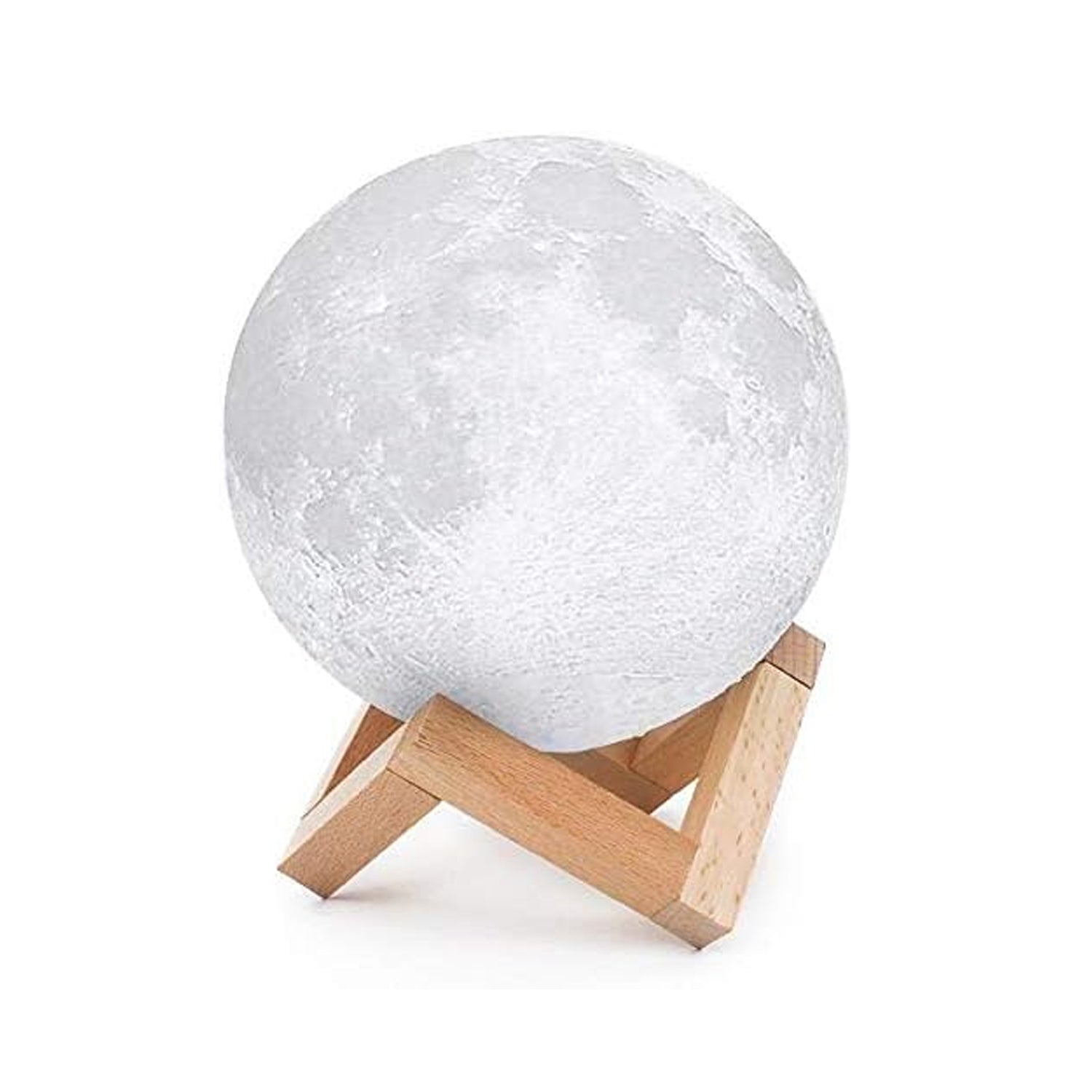 6263A Moon Lamp3D Printing LED Night Light Moon Light with Stand, Warm & Cool, USB Rechargeable for Kid Lover Birthday Day Gift Eshaan Traders